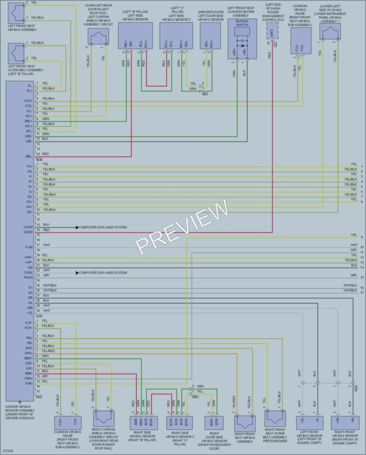 2014 Toyota Priusc Supplemental Restraints wiring diagram preview