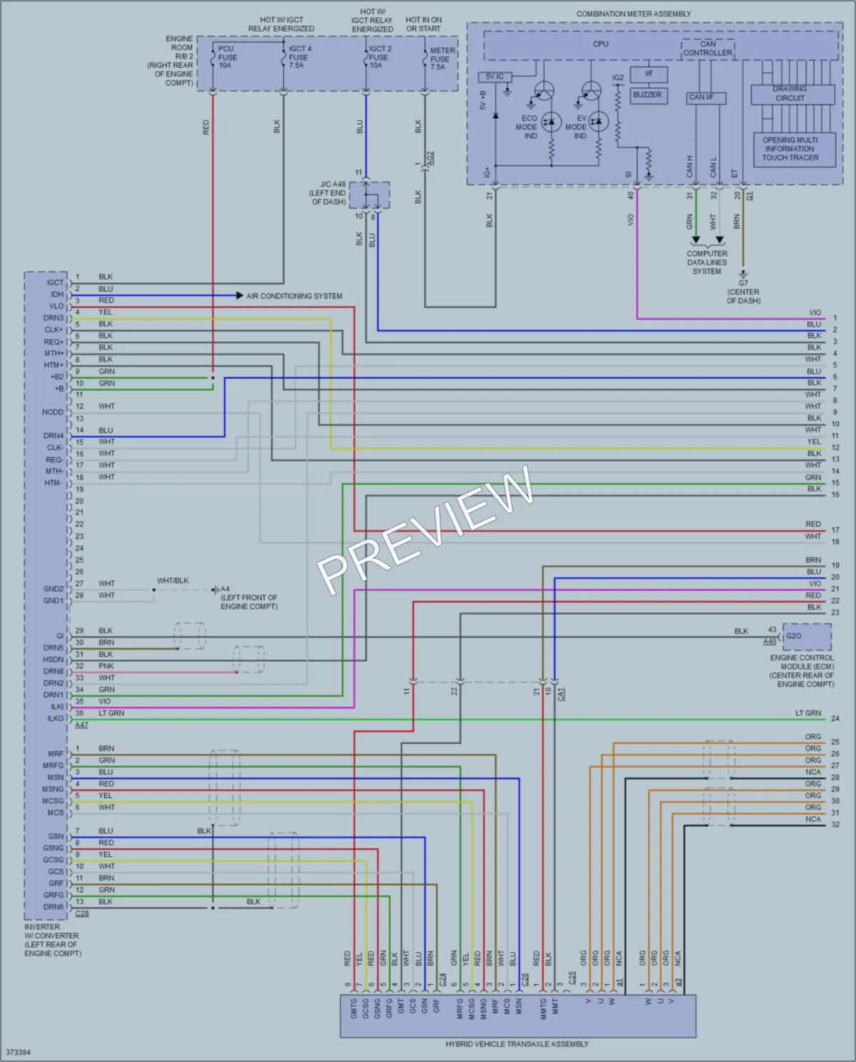2014 Toyota Priusc Transmission wiring diagram preview