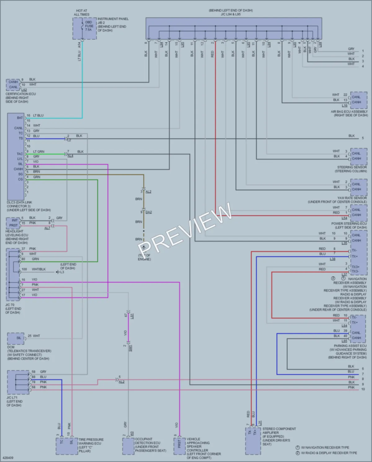 2014 Toyota Priusv Computer Data Lines wiring diagram preview