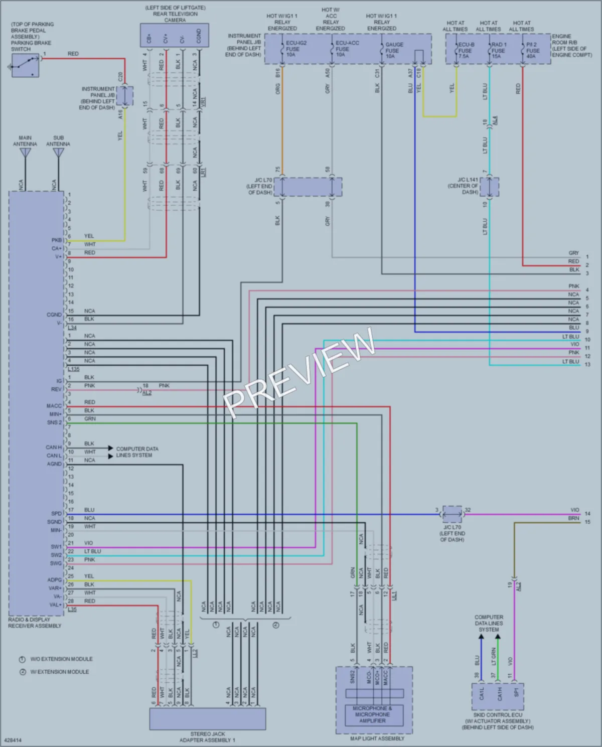 2014 Toyota Priusv Navigation wiring diagram preview