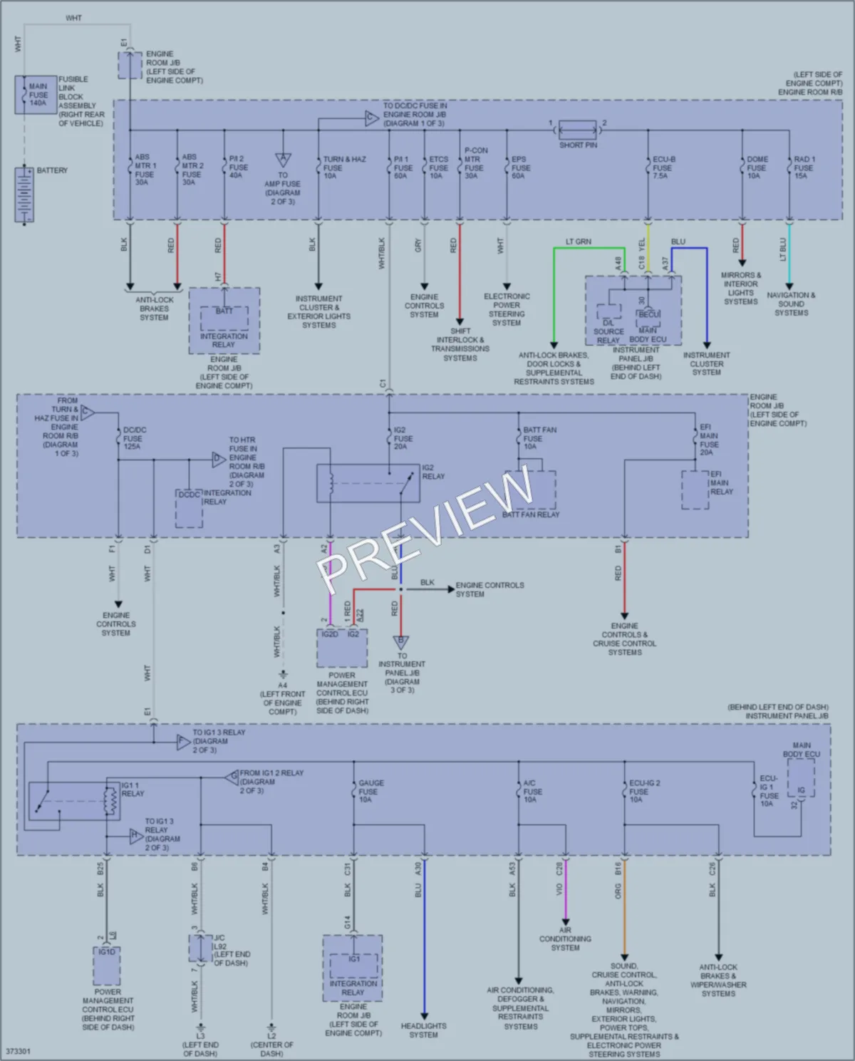 2014 Toyota Priusv Power Distribution wiring diagram preview