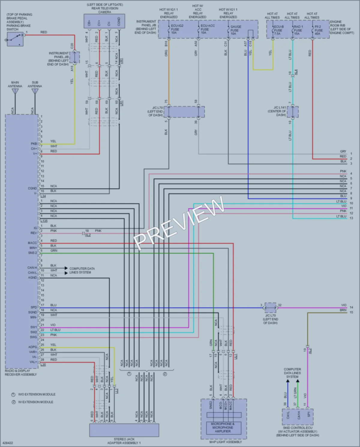 2014 Toyota Priusv Radio wiring diagram preview