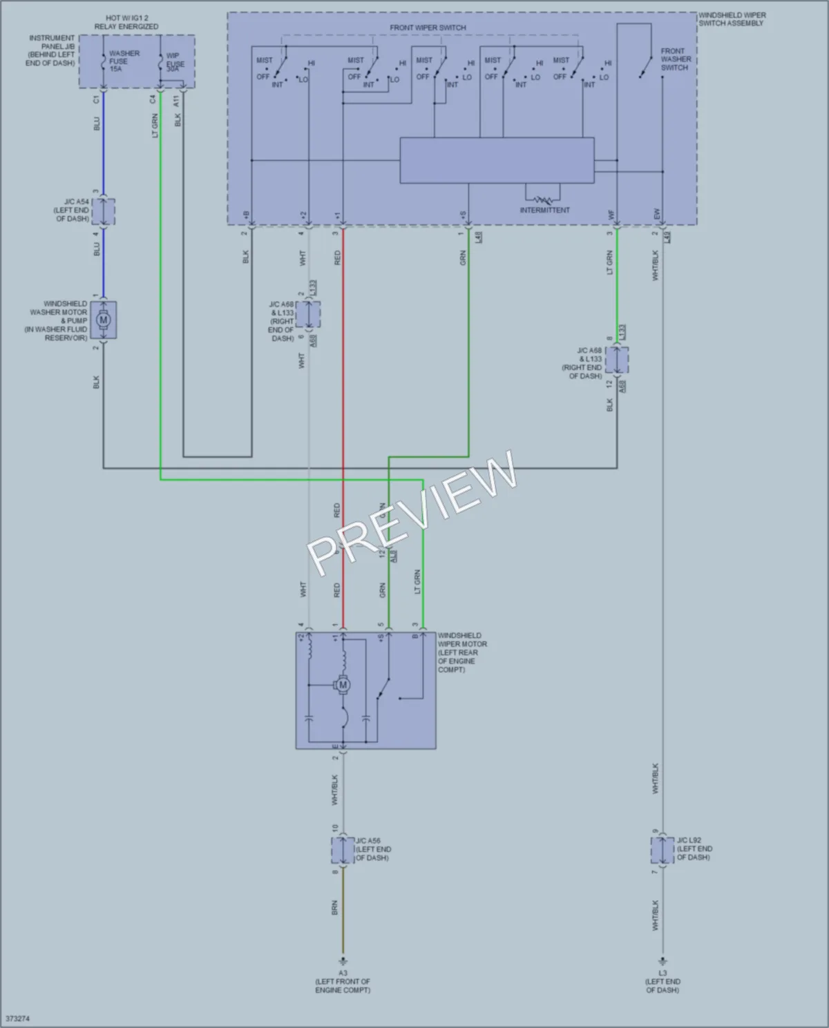 2014 Toyota Priusv Wiper Washer wiring diagram preview