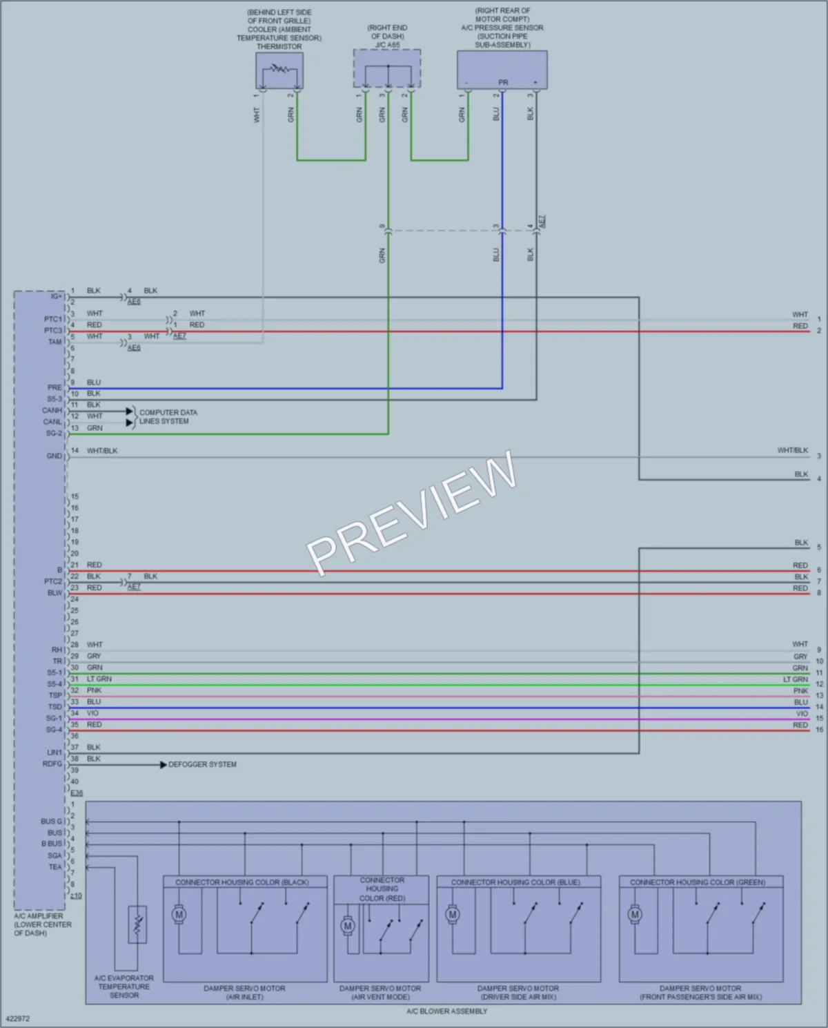 2014 Toyota RAV4 Air Conditioning wiring diagram preview