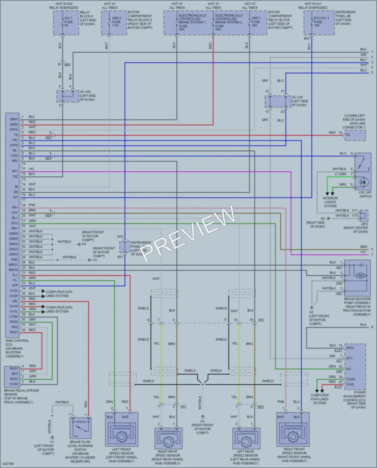 2014 Toyota RAV4 Anti Lock Brakes wiring diagram preview