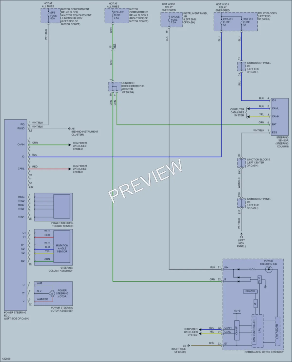 2014 Toyota RAV4 Electronic Power Steering wiring diagram preview