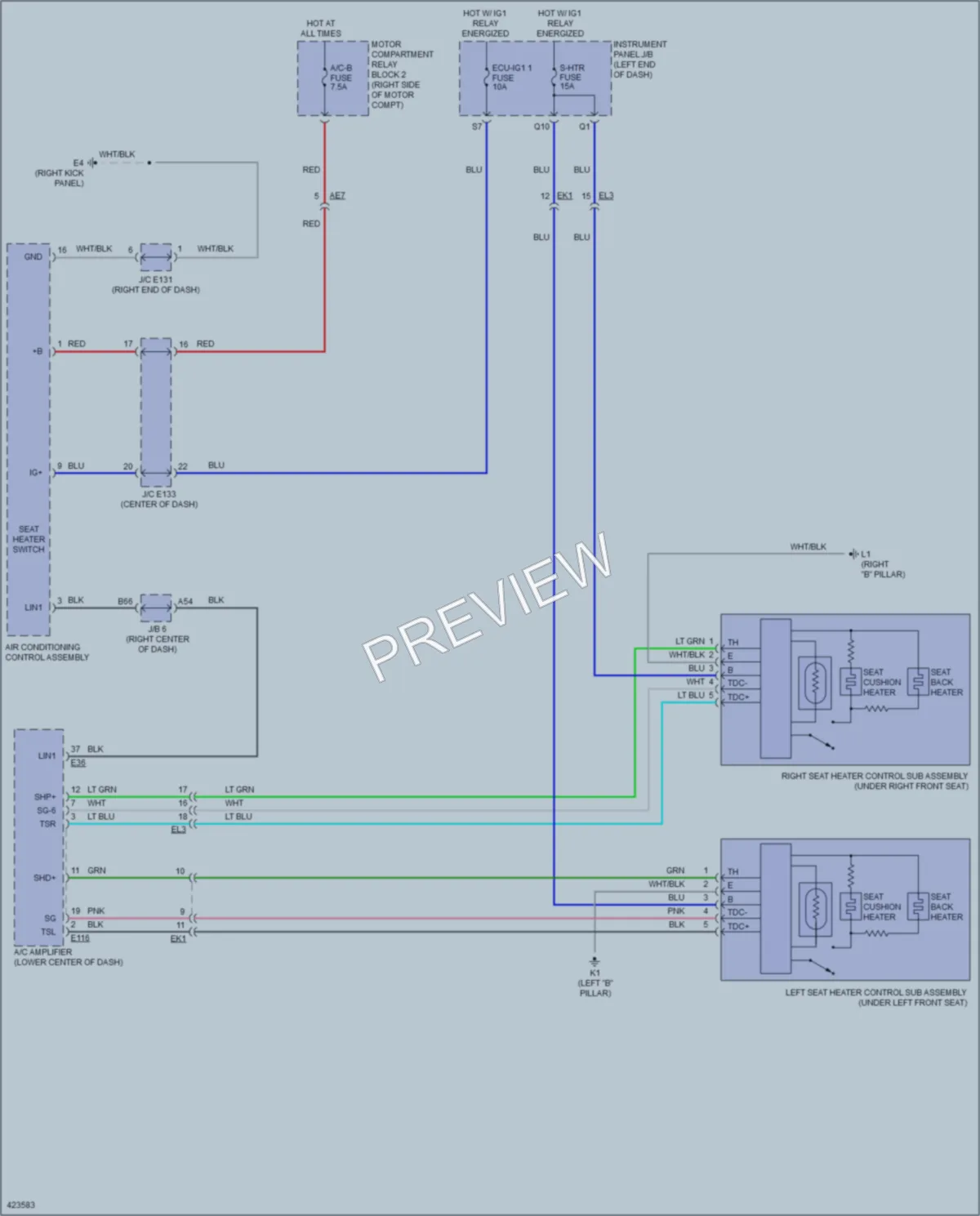 2014 Toyota RAV4 Power Seats wiring diagram preview