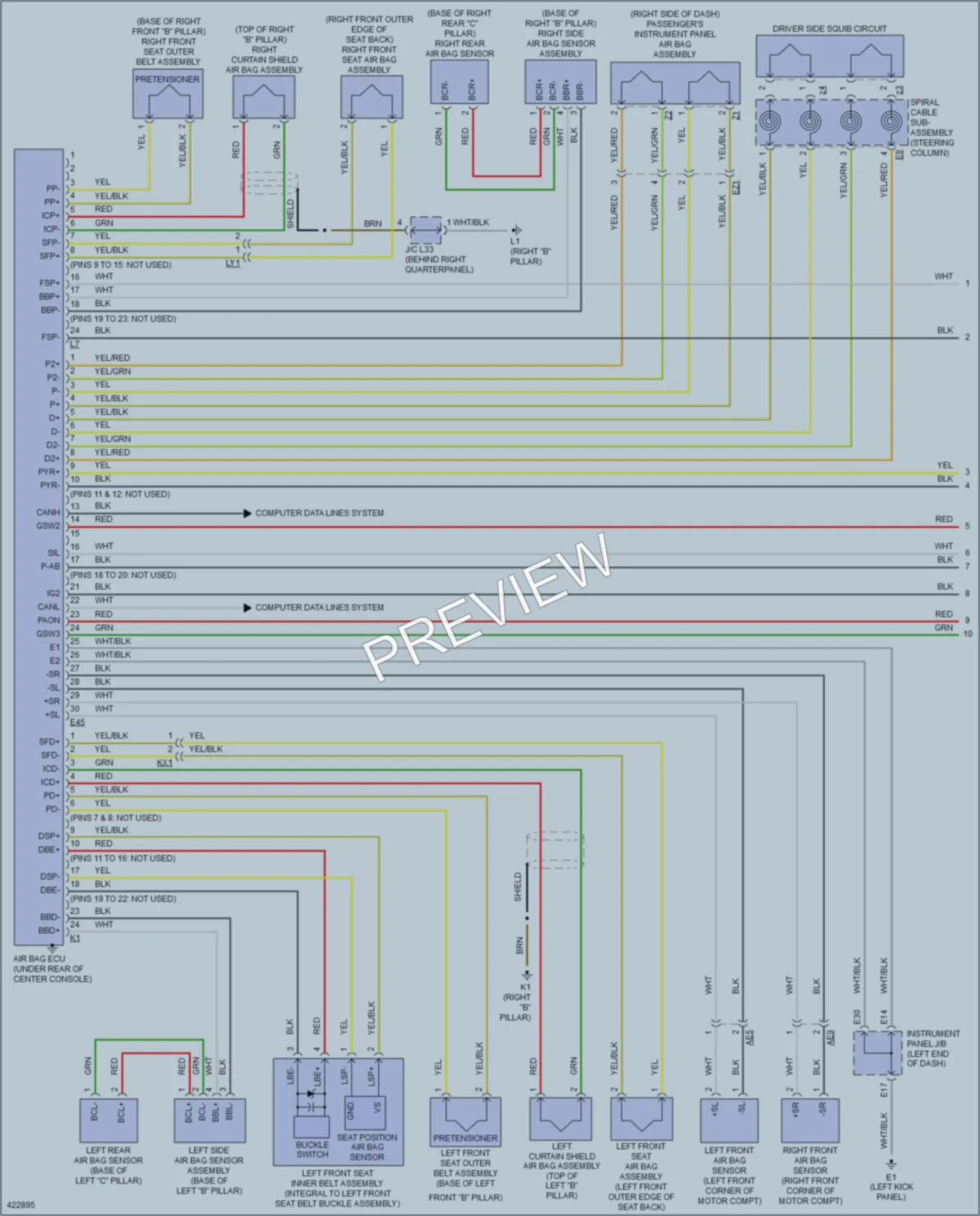 2014 Toyota RAV4 Supplemental Restraints wiring diagram preview