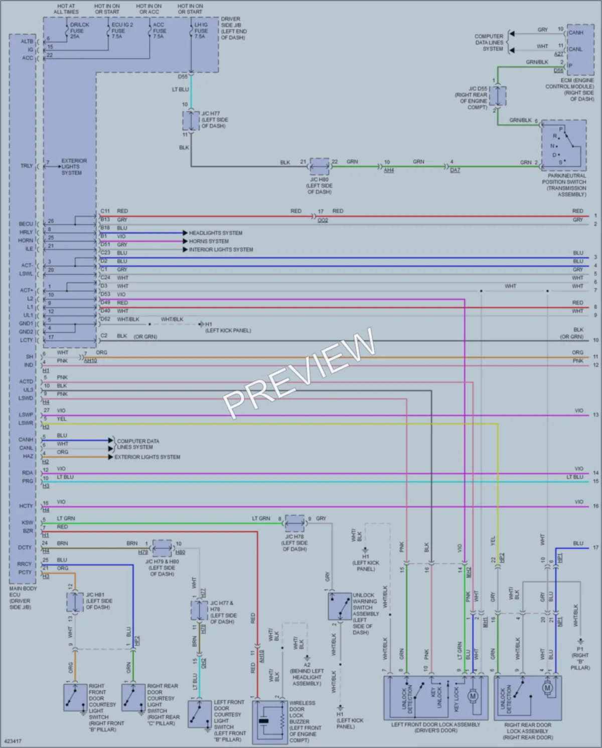 2014 Toyota Sequoia Anti Theft wiring diagram preview