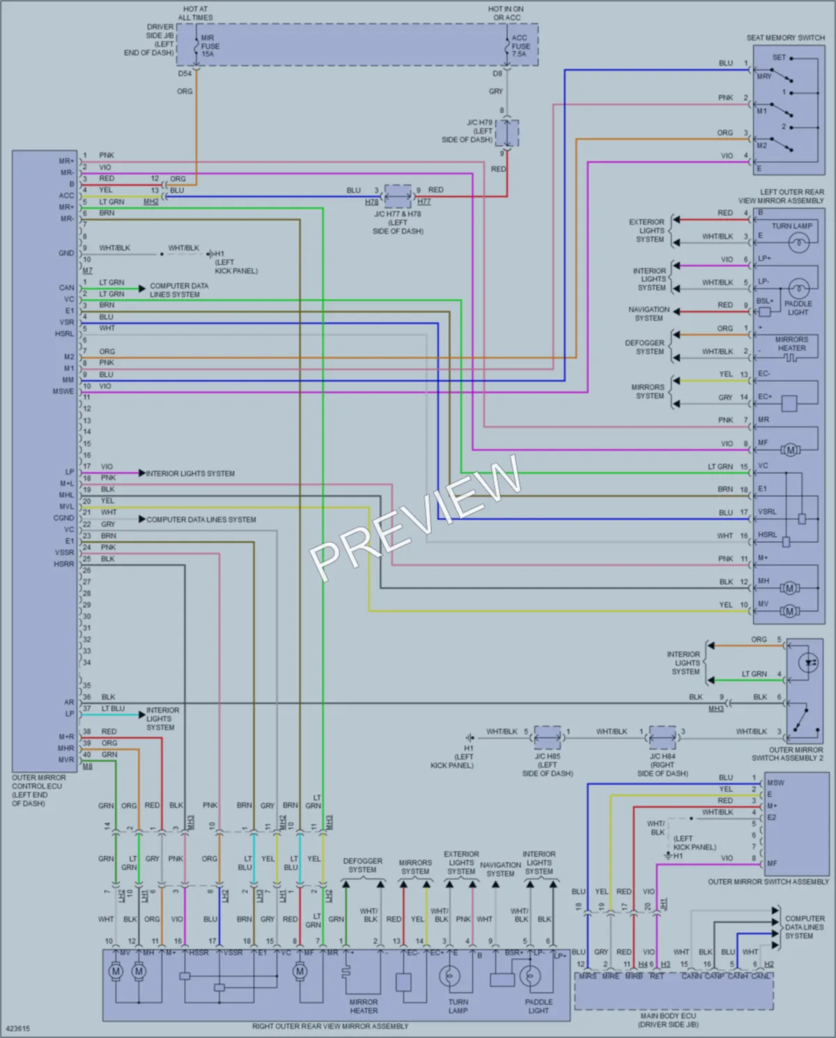 2014 Toyota Sequoia Memory Systems wiring diagram preview