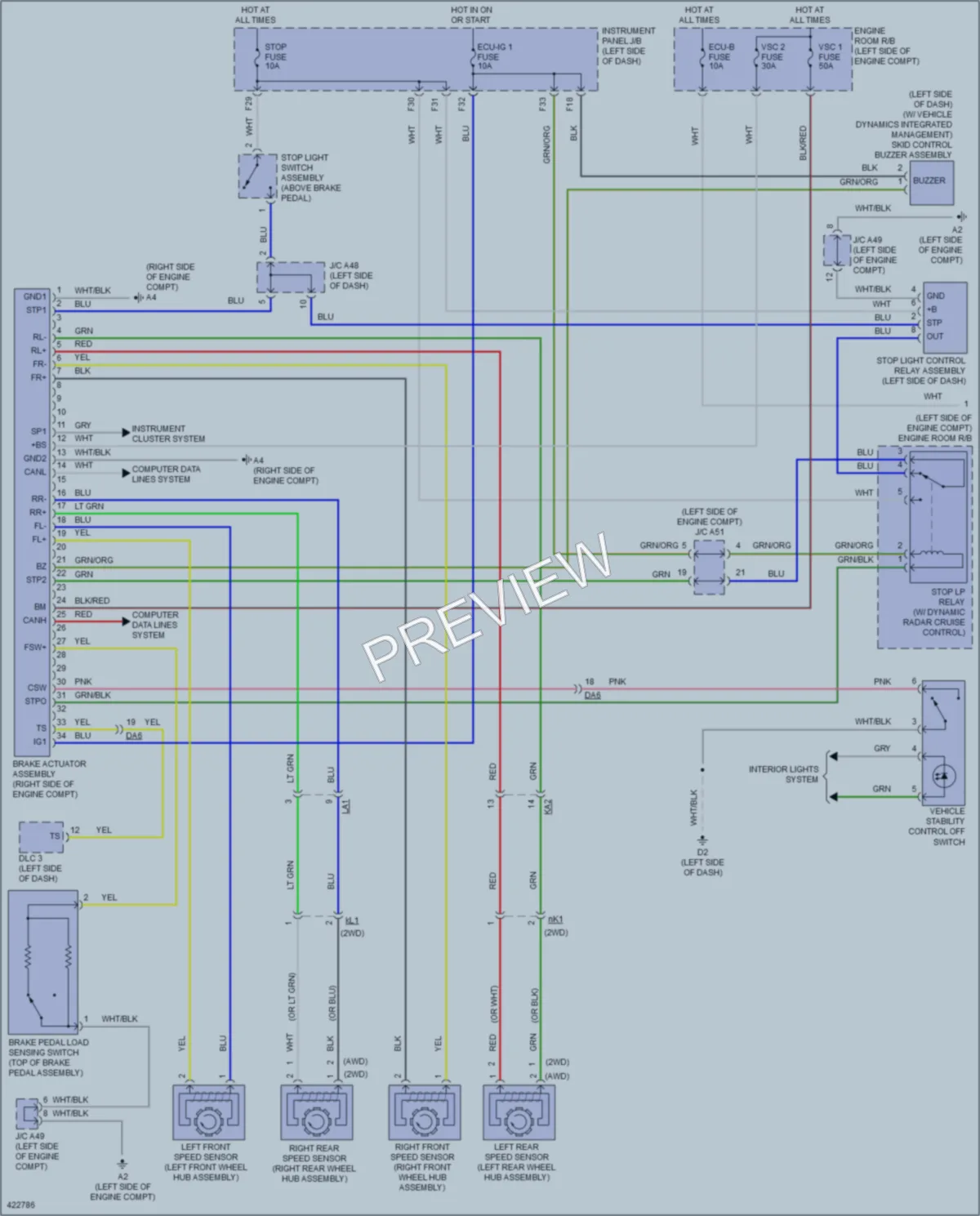 2014 Toyota Sienna Anti Lock Brakes wiring diagram preview