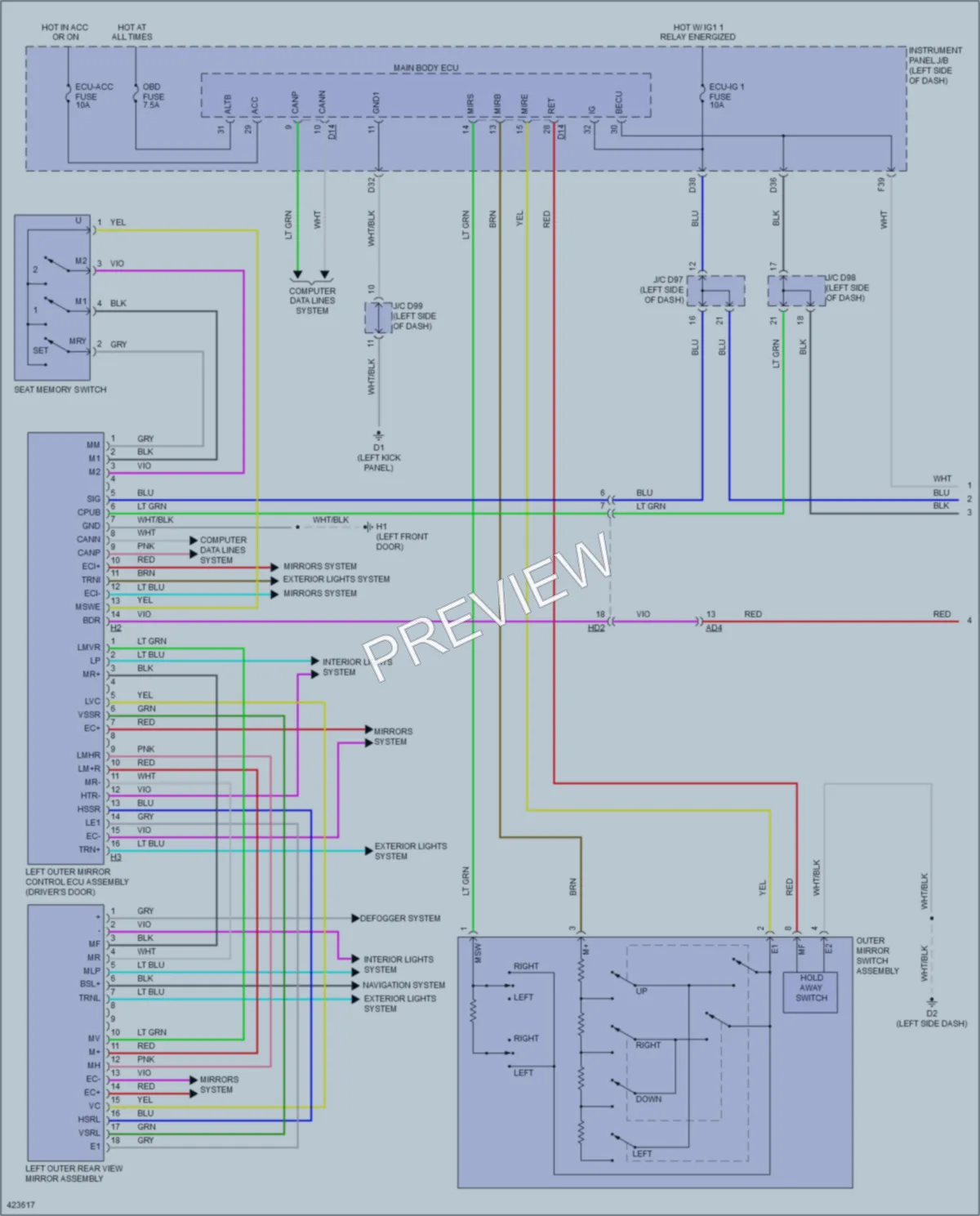 2014 Toyota Sienna Memory Systems wiring diagram preview