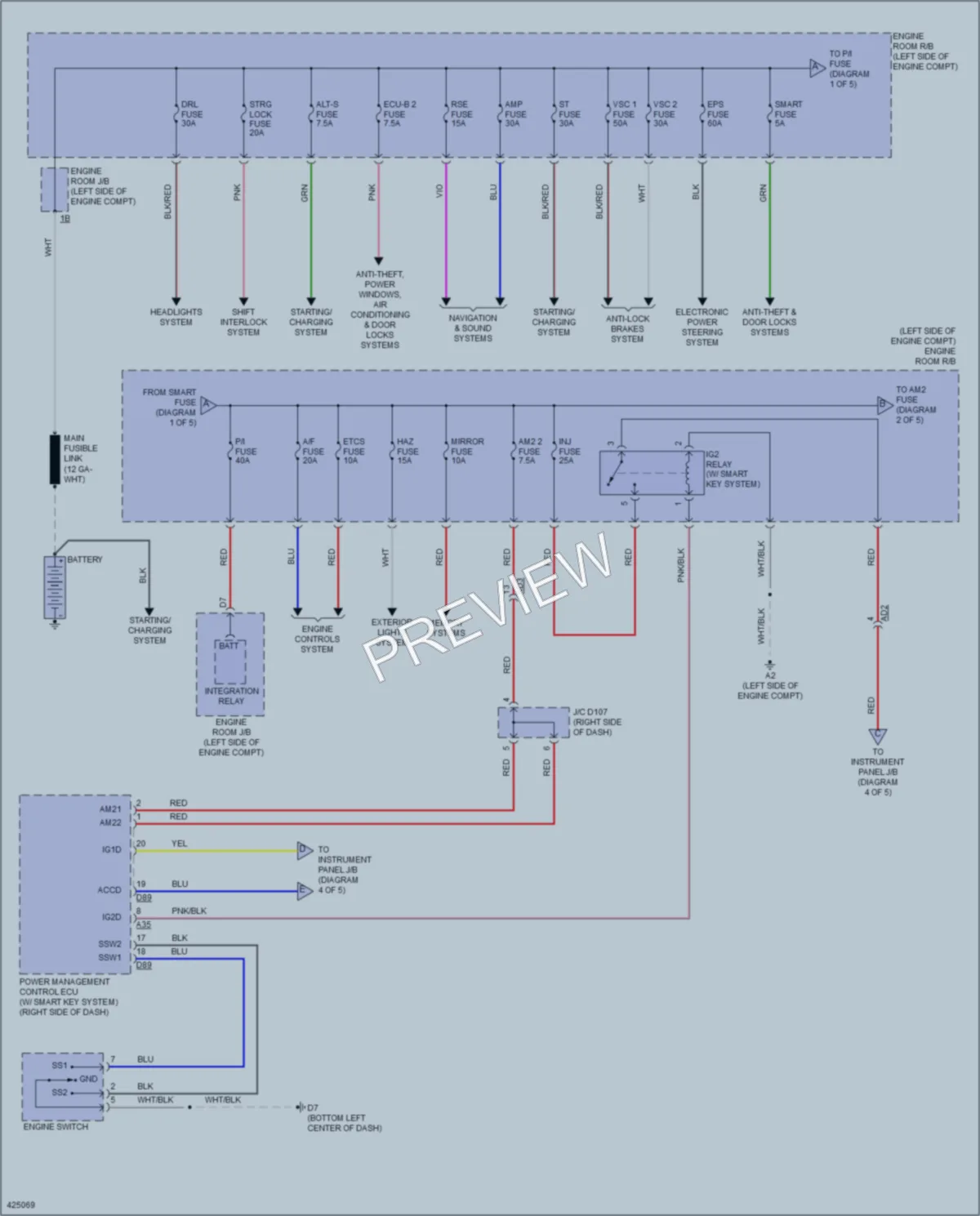 2014 Toyota Sienna Power Distribution wiring diagram preview