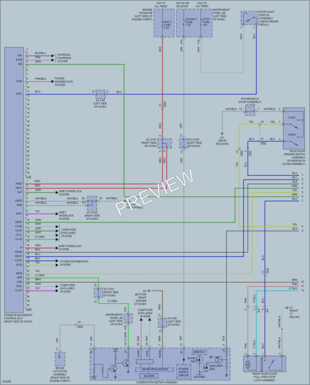 2014 Toyota Sienna Power Door Locks wiring diagram preview