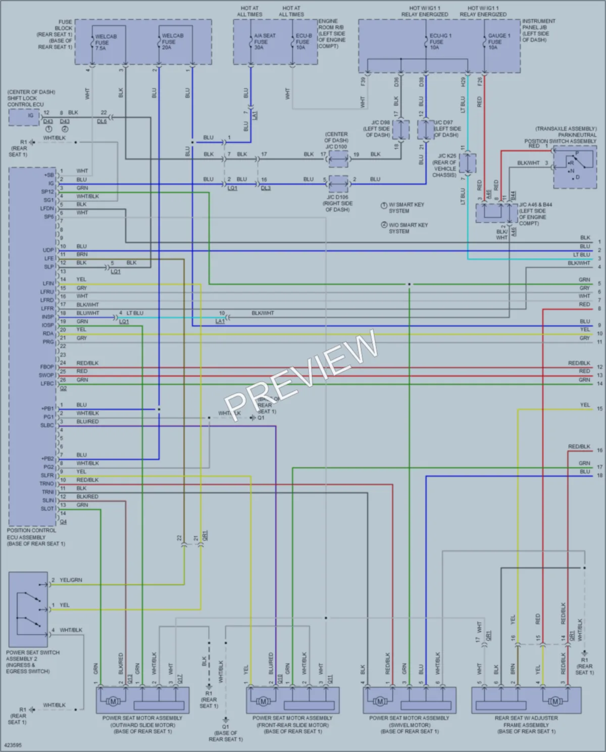 2014 Toyota Sienna Power Seats wiring diagram preview