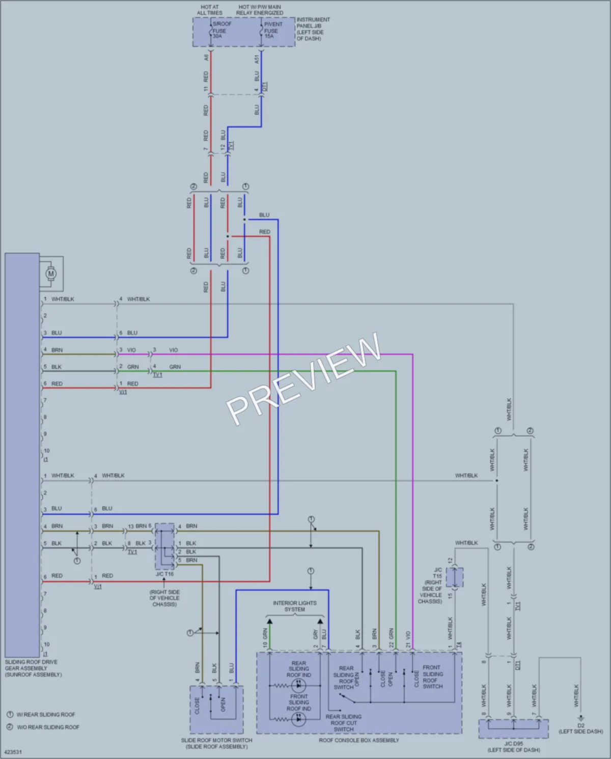 2014 Toyota Sienna Power Top Sunroof wiring diagram preview