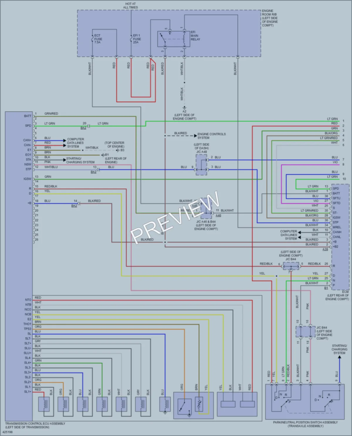 2014 Toyota Sienna Transmission wiring diagram preview