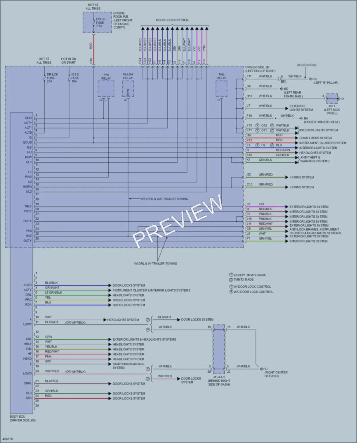 2014 Toyota Tacoma Body Control Modules wiring diagram preview