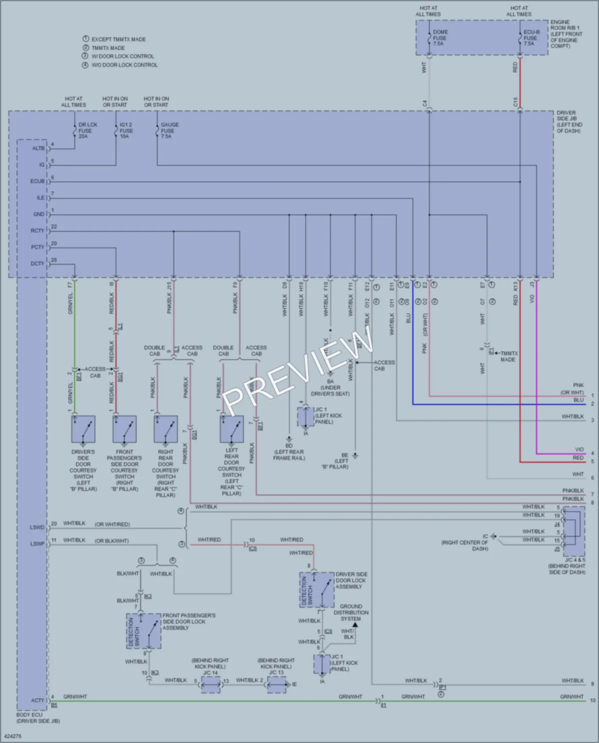 2014 Toyota Tacoma Interior Lights wiring diagram preview