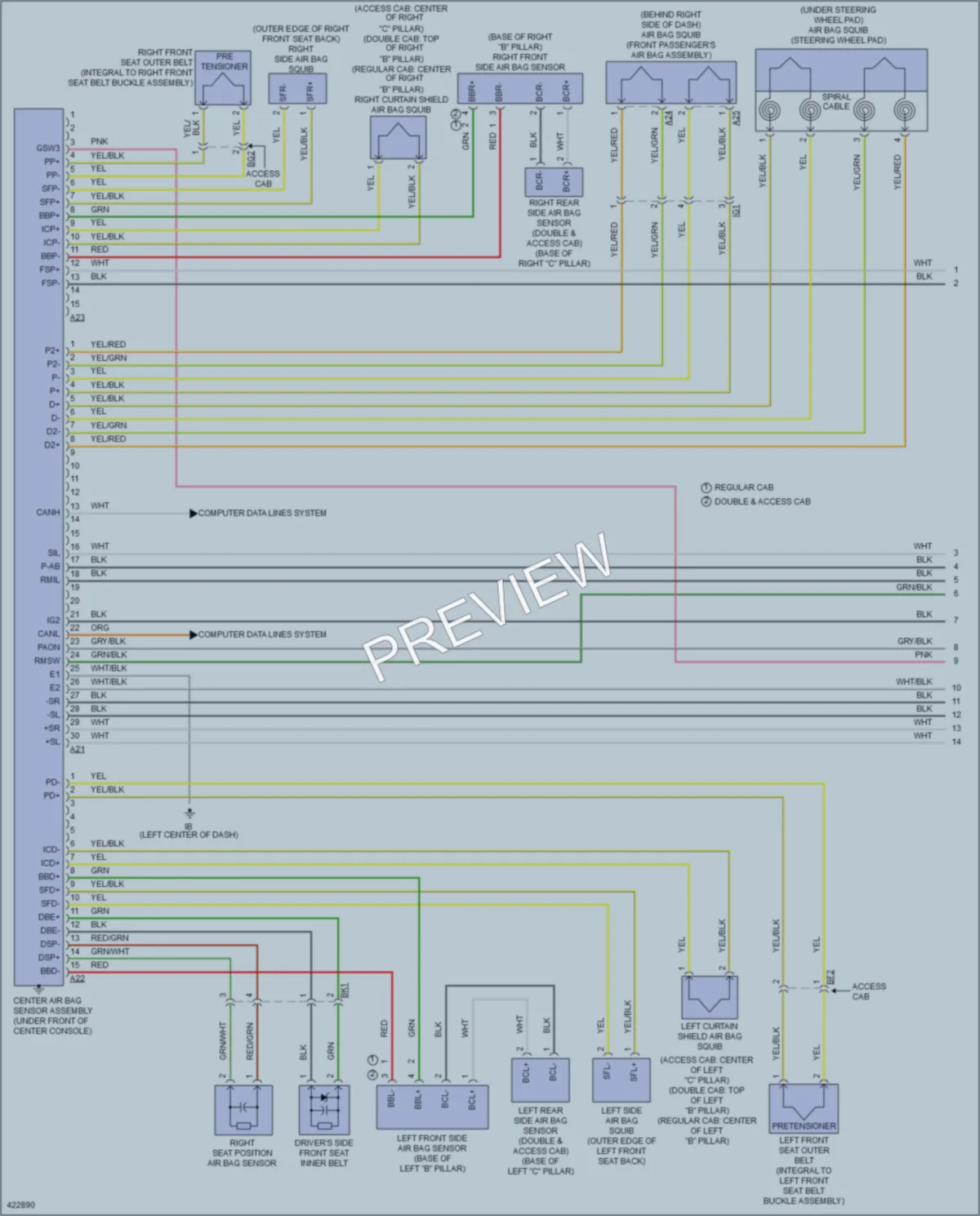 2014 Toyota Tacoma Supplemental Restraints wiring diagram preview