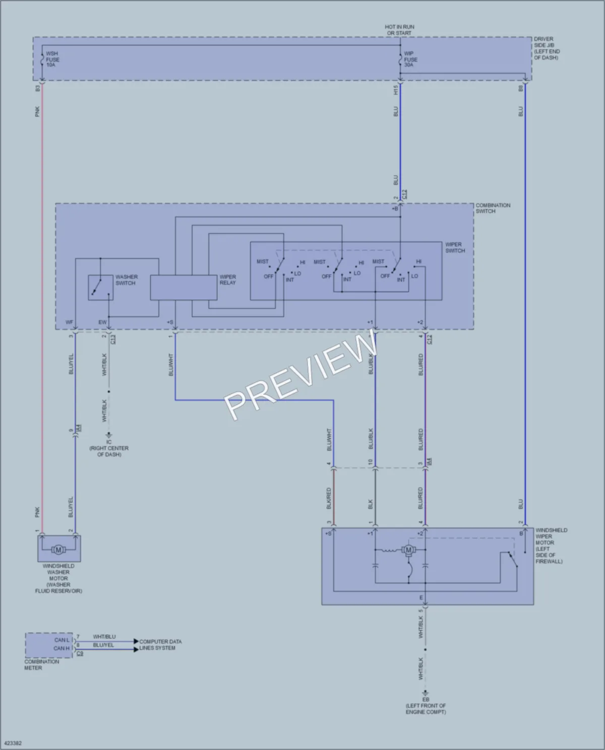 2014 Toyota Tacoma Wiper Washer wiring diagram preview