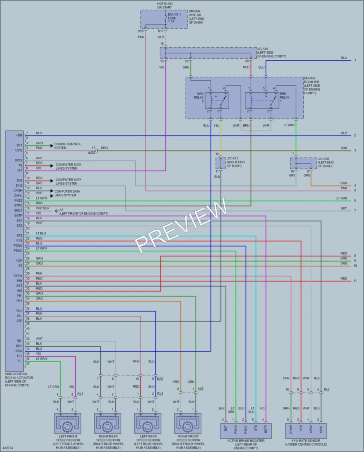 2014 Toyota Tundra Anti Lock Brakes wiring diagram preview