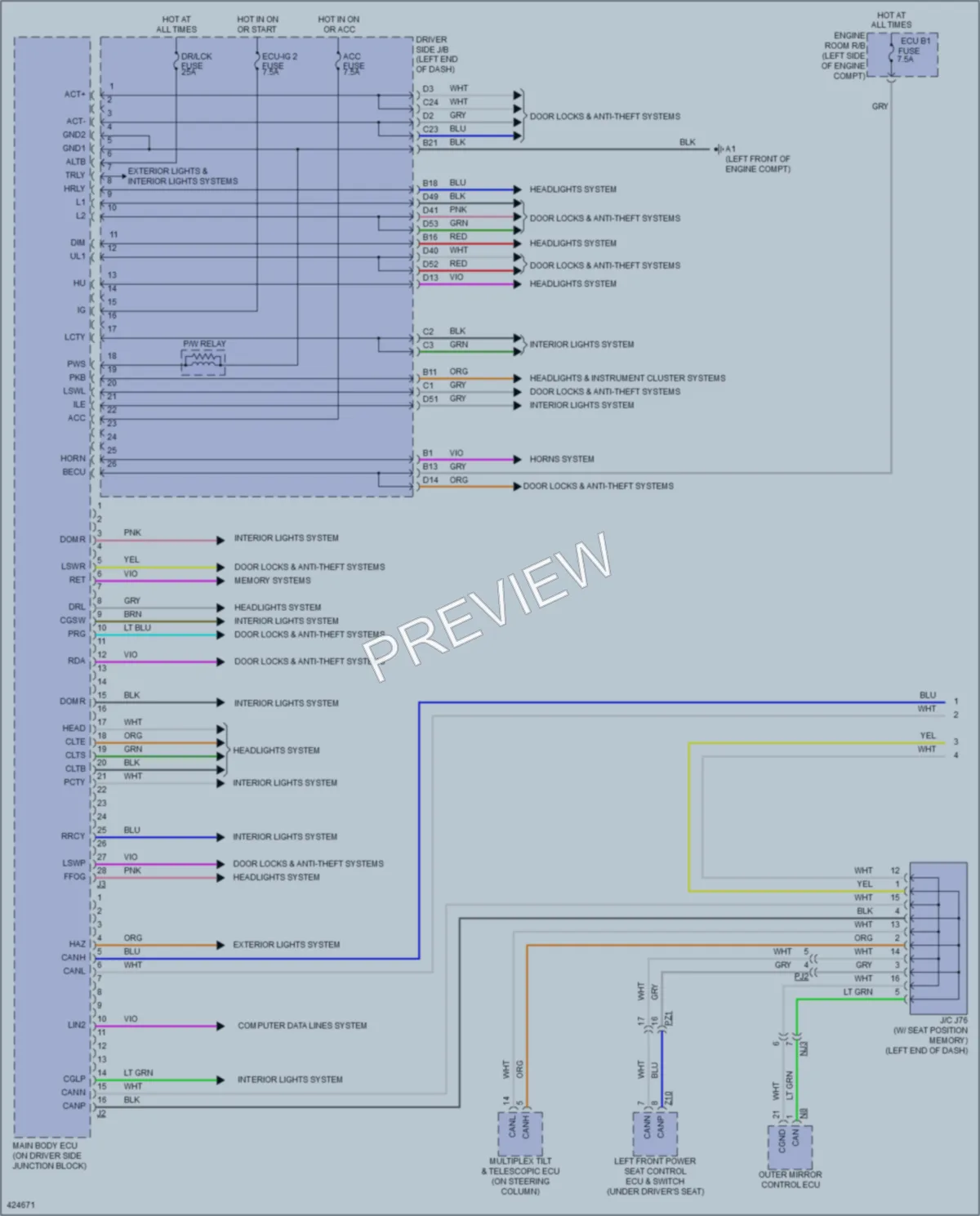 2014 Toyota Tundra Body Control Modules wiring diagram preview
