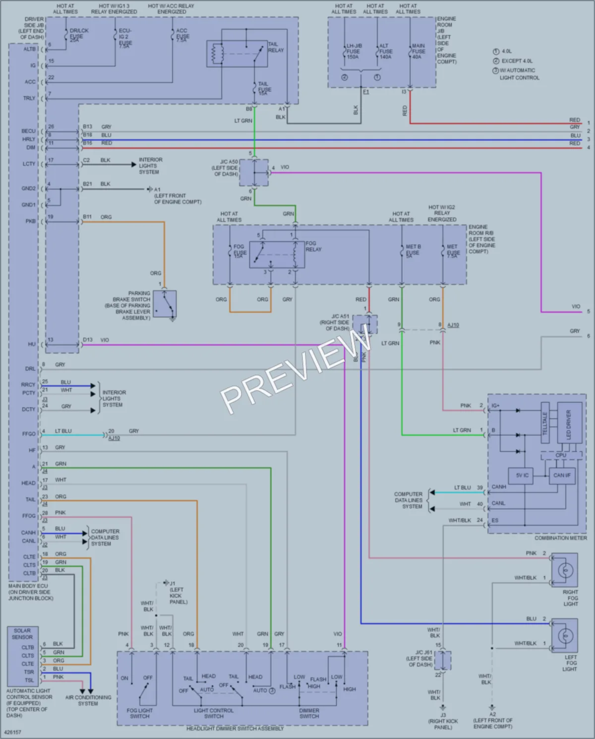2014 Toyota Tundra Headlights wiring diagram preview