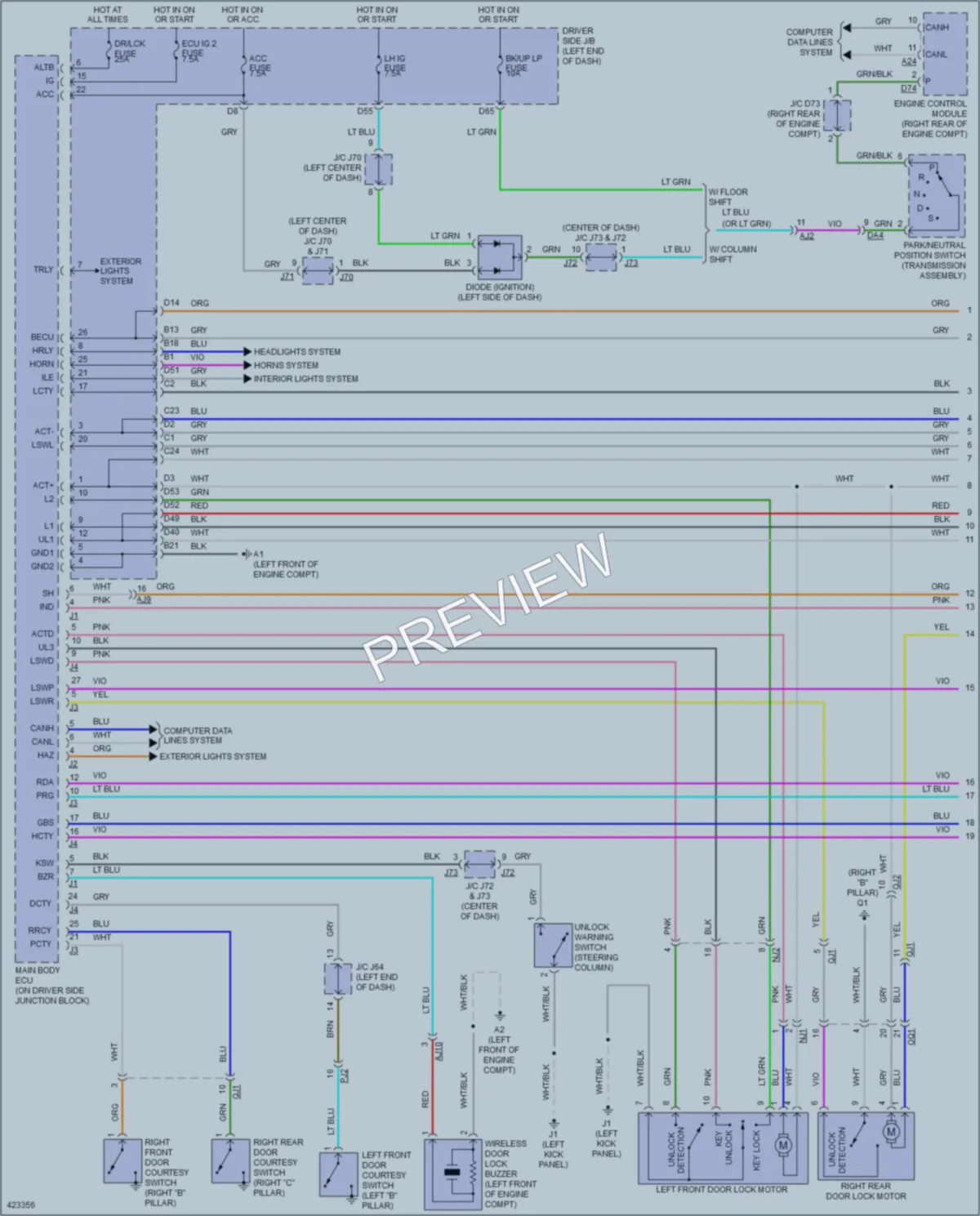 2014 Toyota Tundra Power Door Locks wiring diagram preview