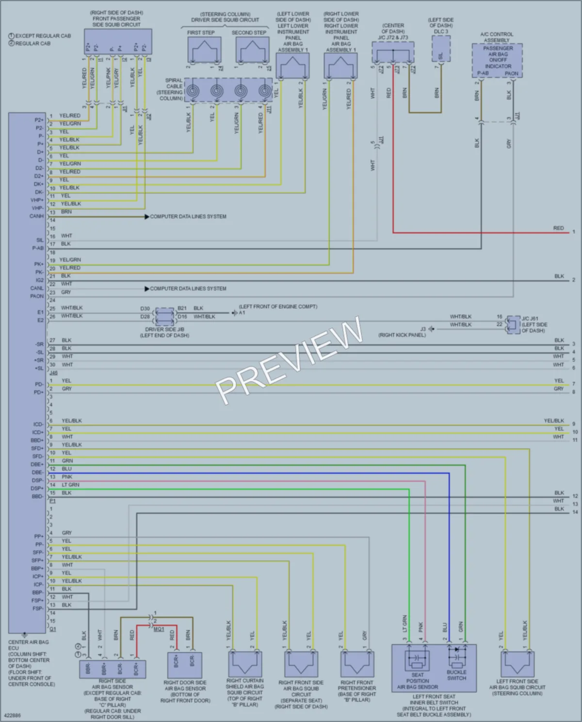 2014 Toyota Tundra Supplemental Restraints wiring diagram preview