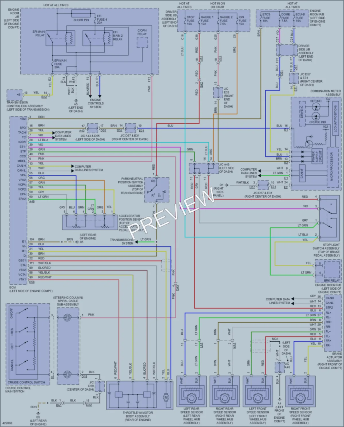 2014 Toyota Venza Cruise Control wiring diagram preview