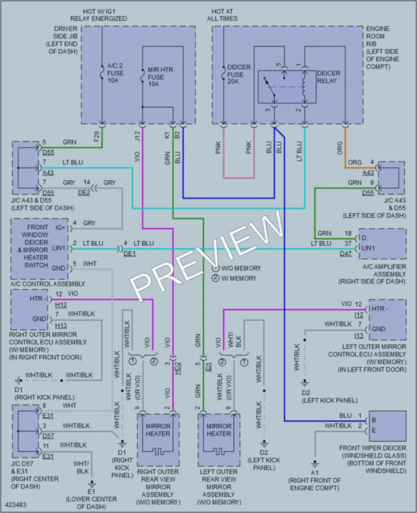 2014 Toyota Venza Defoggers wiring diagram preview