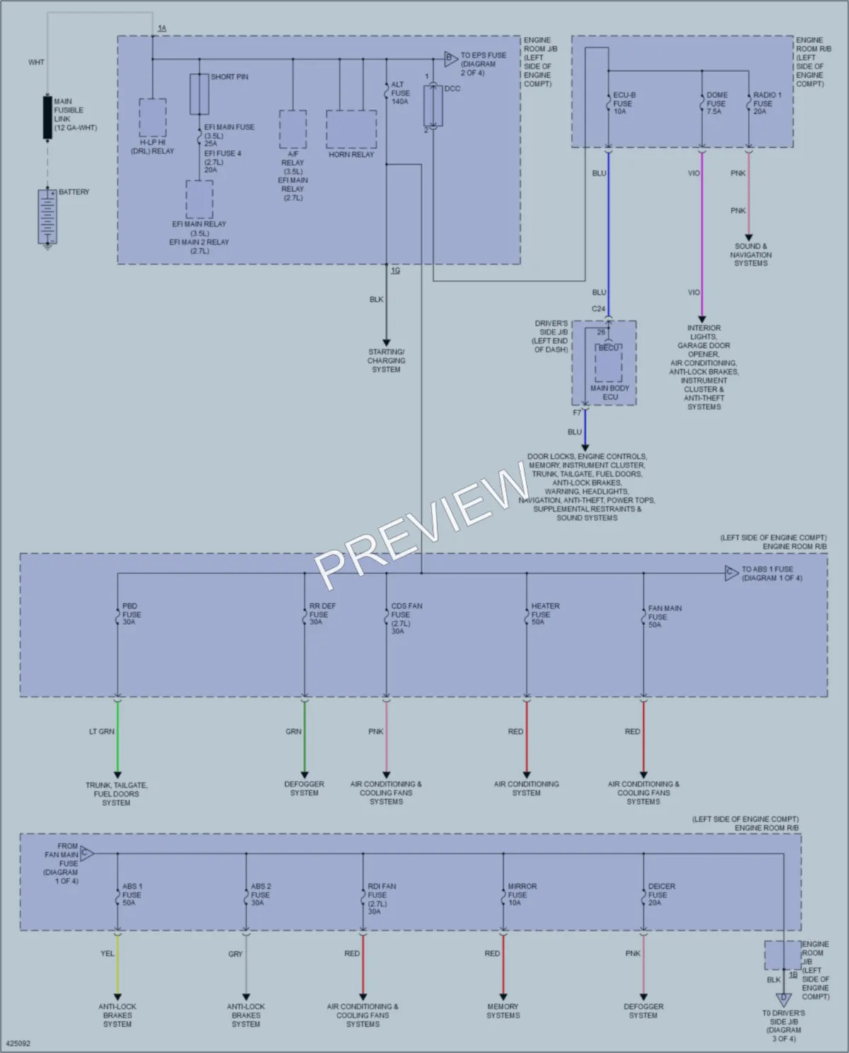 2014 Toyota Venza Power Distribution wiring diagram preview