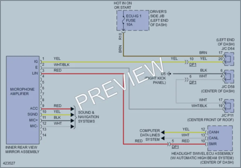 2014 Toyota Venza Power Mirrors wiring diagram preview