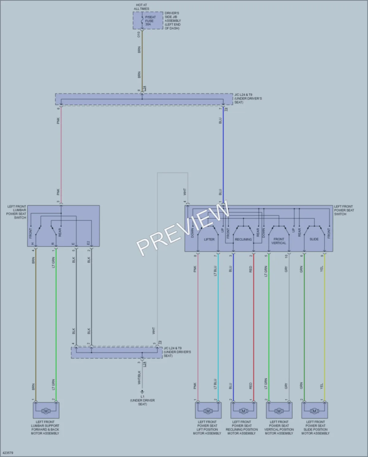 2014 Toyota Venza Power Seats wiring diagram preview