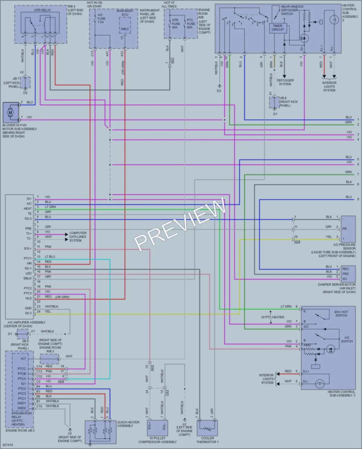 2014 Toyota Yaris Air Conditioning wiring diagram preview