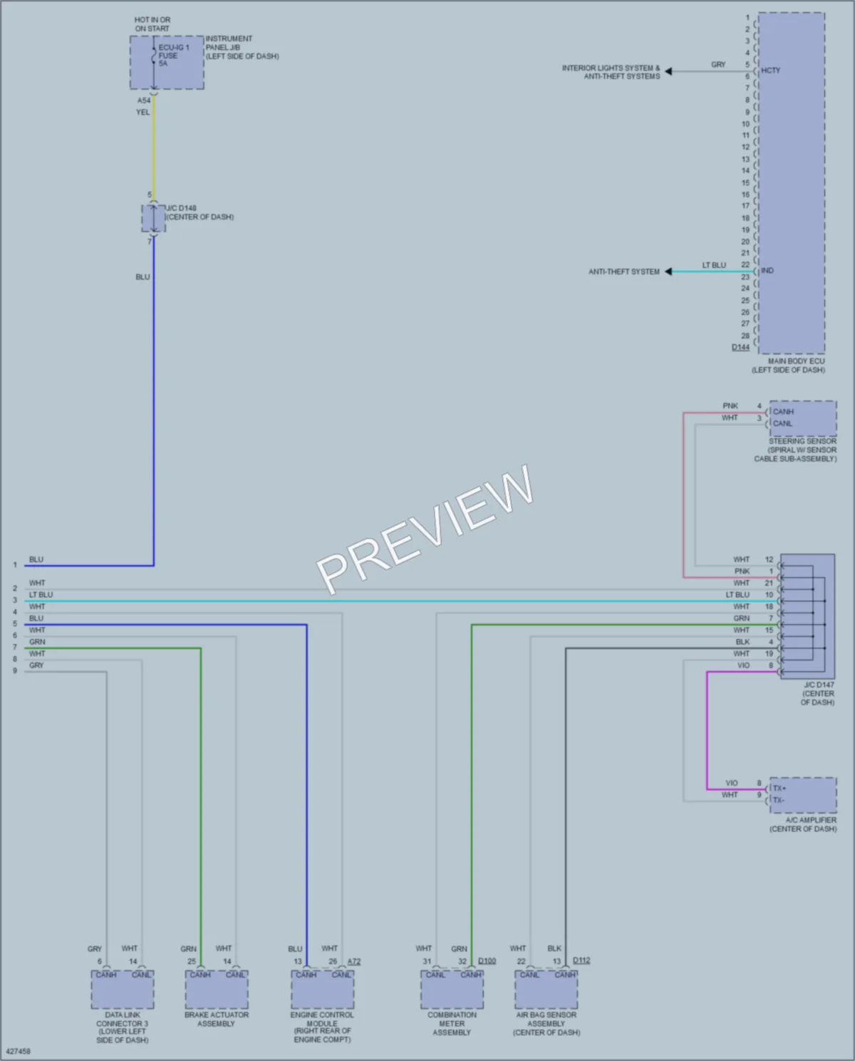 2014 Toyota Yaris Body Control Modules wiring diagram preview