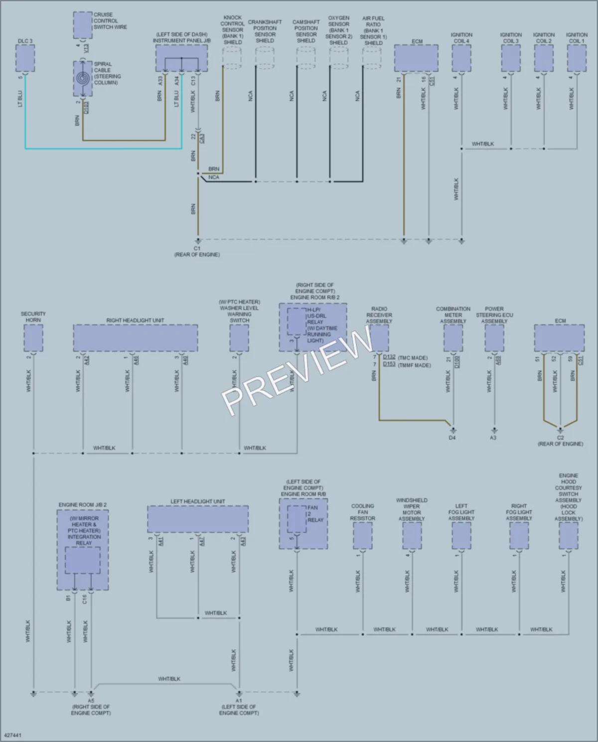 2014 Toyota Yaris Ground Distribution wiring diagram preview