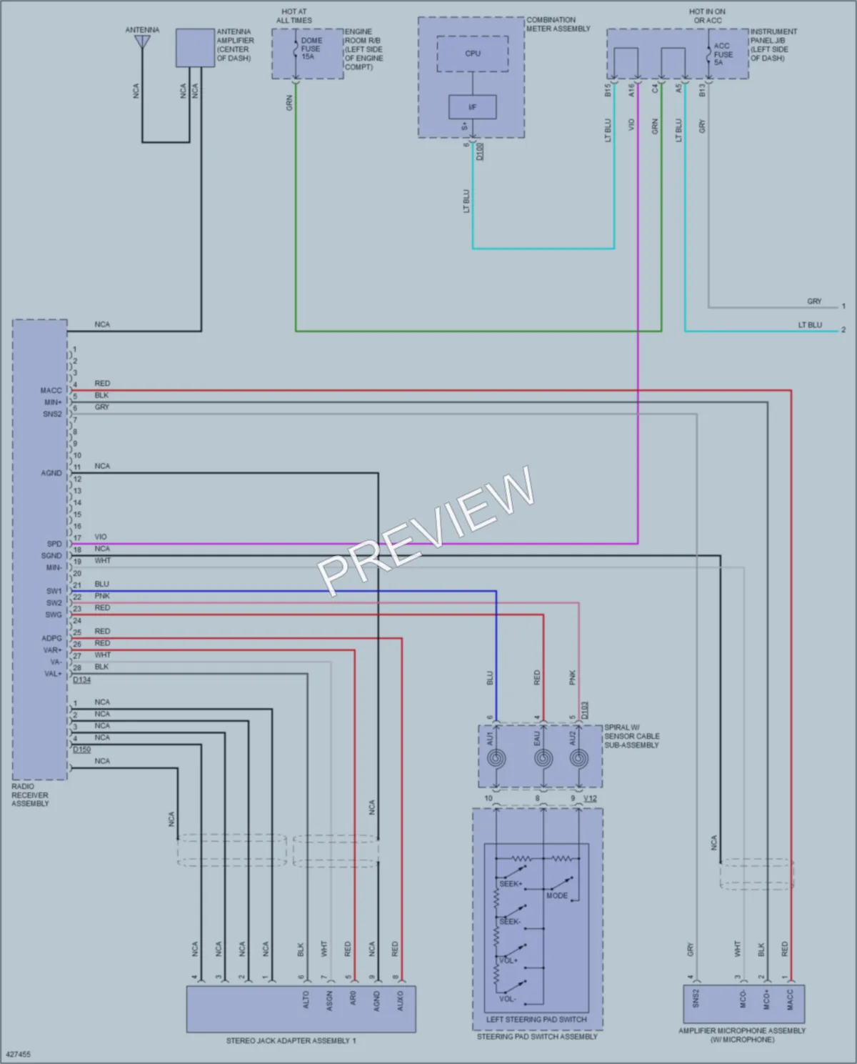 2014 Toyota Yaris Radio wiring diagram preview