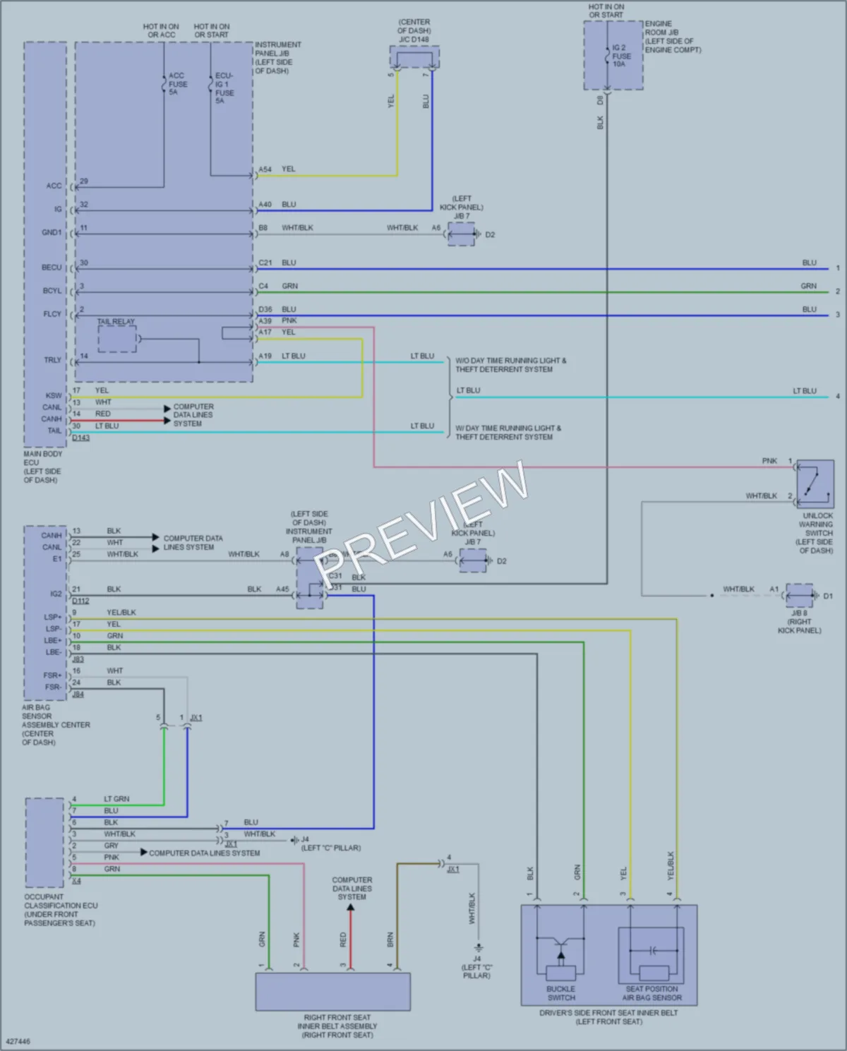 2014 Toyota Yaris Warning Systems wiring diagram preview