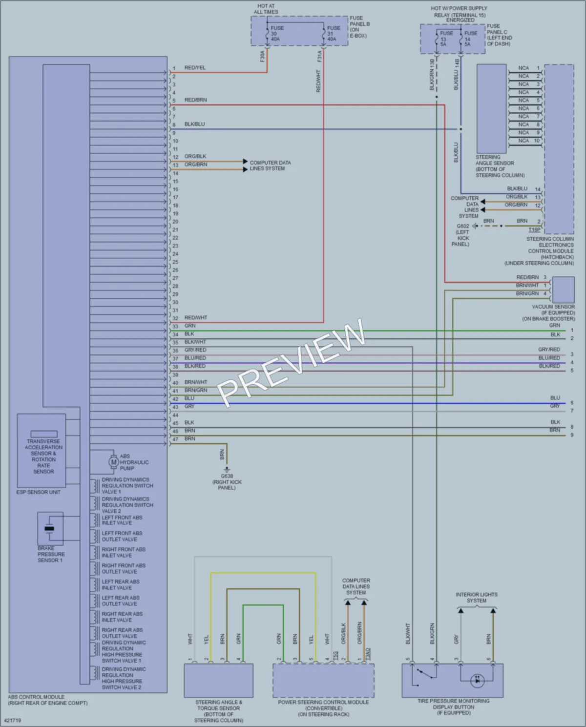 2014 Volkswagen Beetle Anti Lock Brakes wiring diagram preview