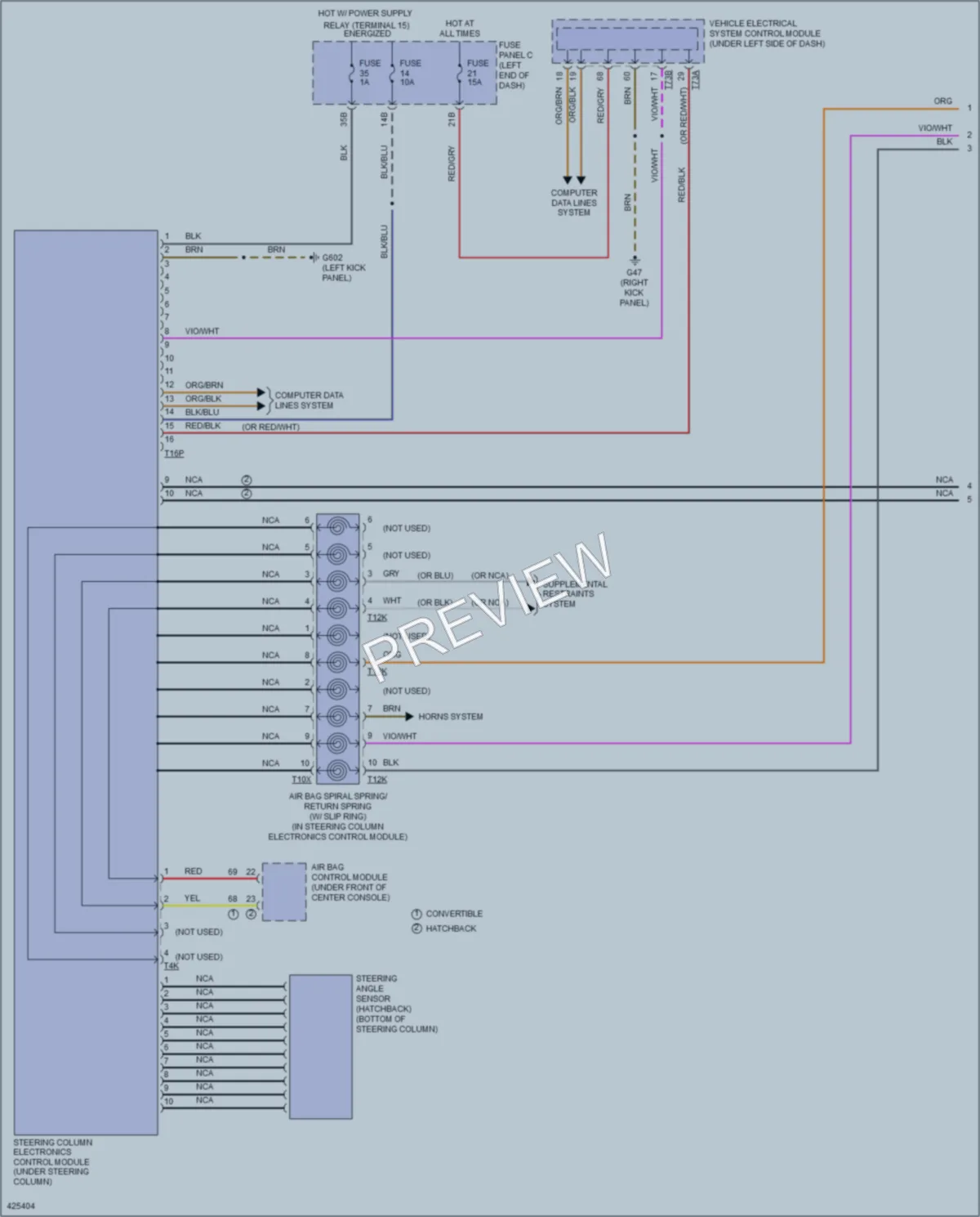 2014 Volkswagen Beetle Body Control Modules wiring diagram preview