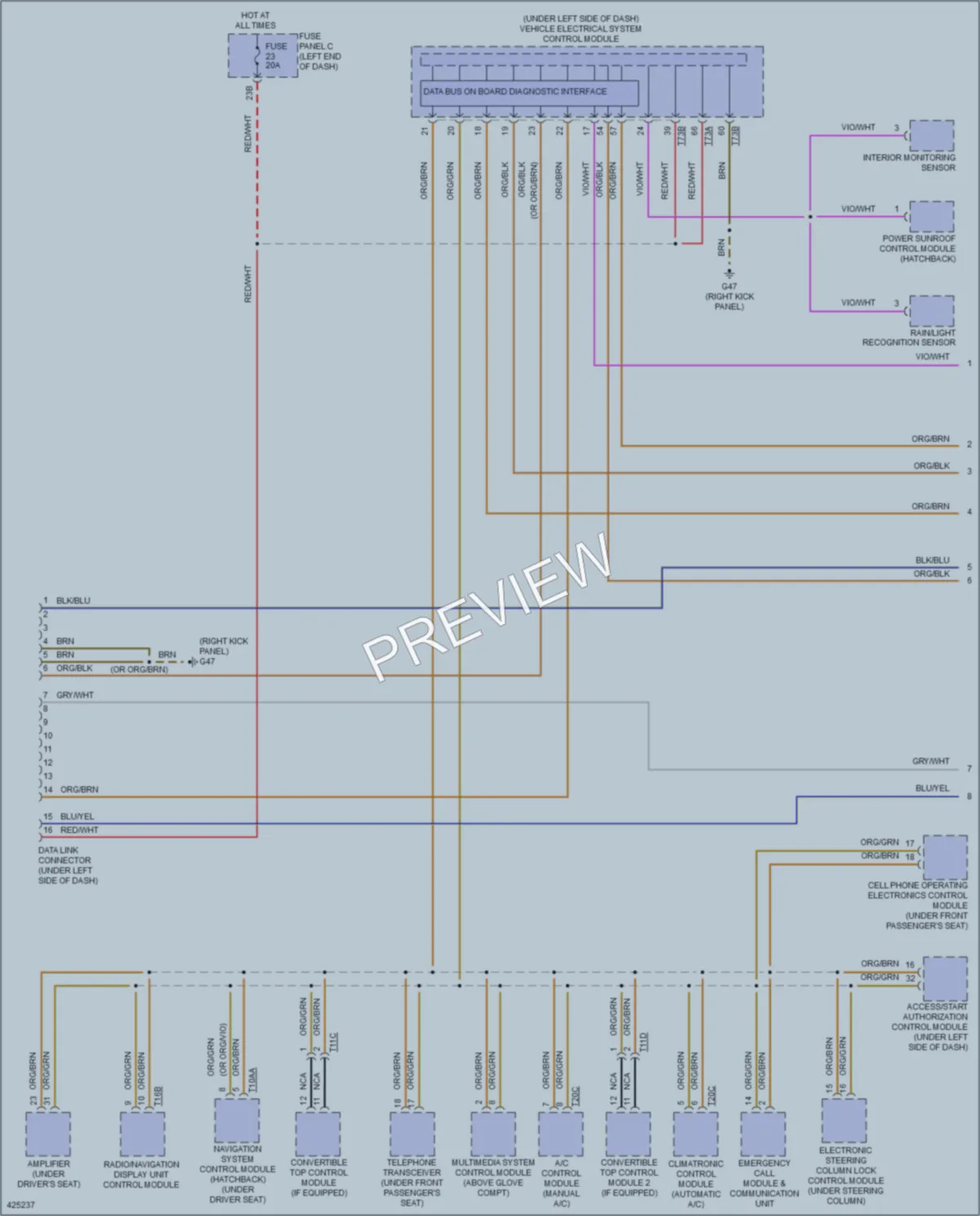 2014 Volkswagen Beetle Computer Data Lines wiring diagram preview