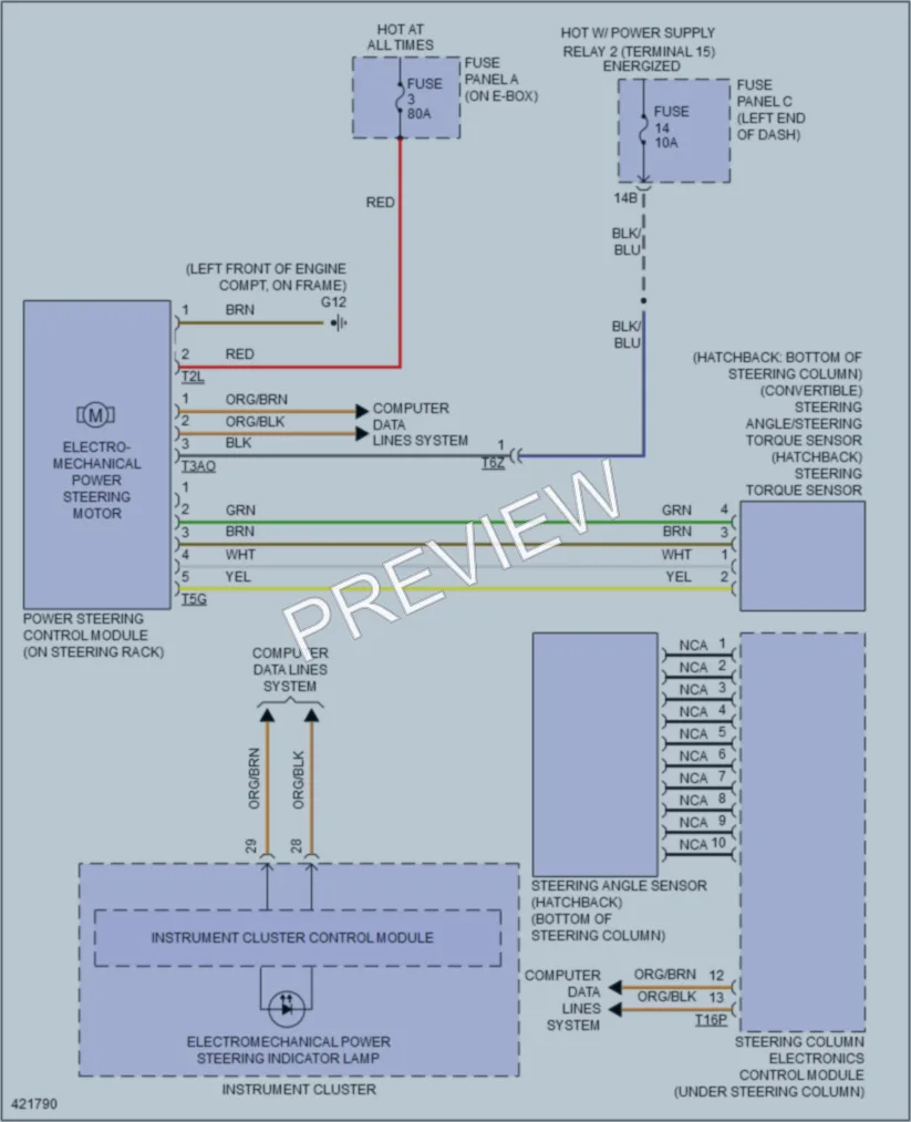 2014 Volkswagen Beetle Electronic Power Steering wiring diagram preview