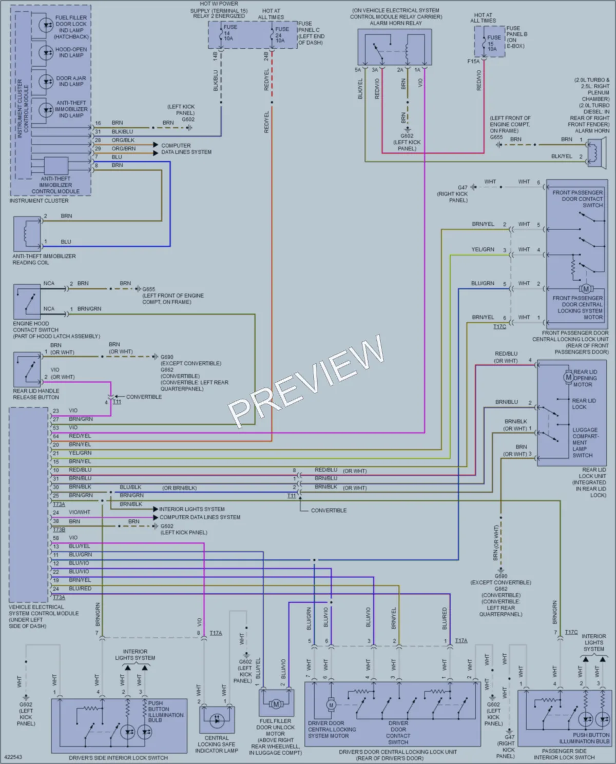 2014 Volkswagen Beetle Power Door Locks wiring diagram preview