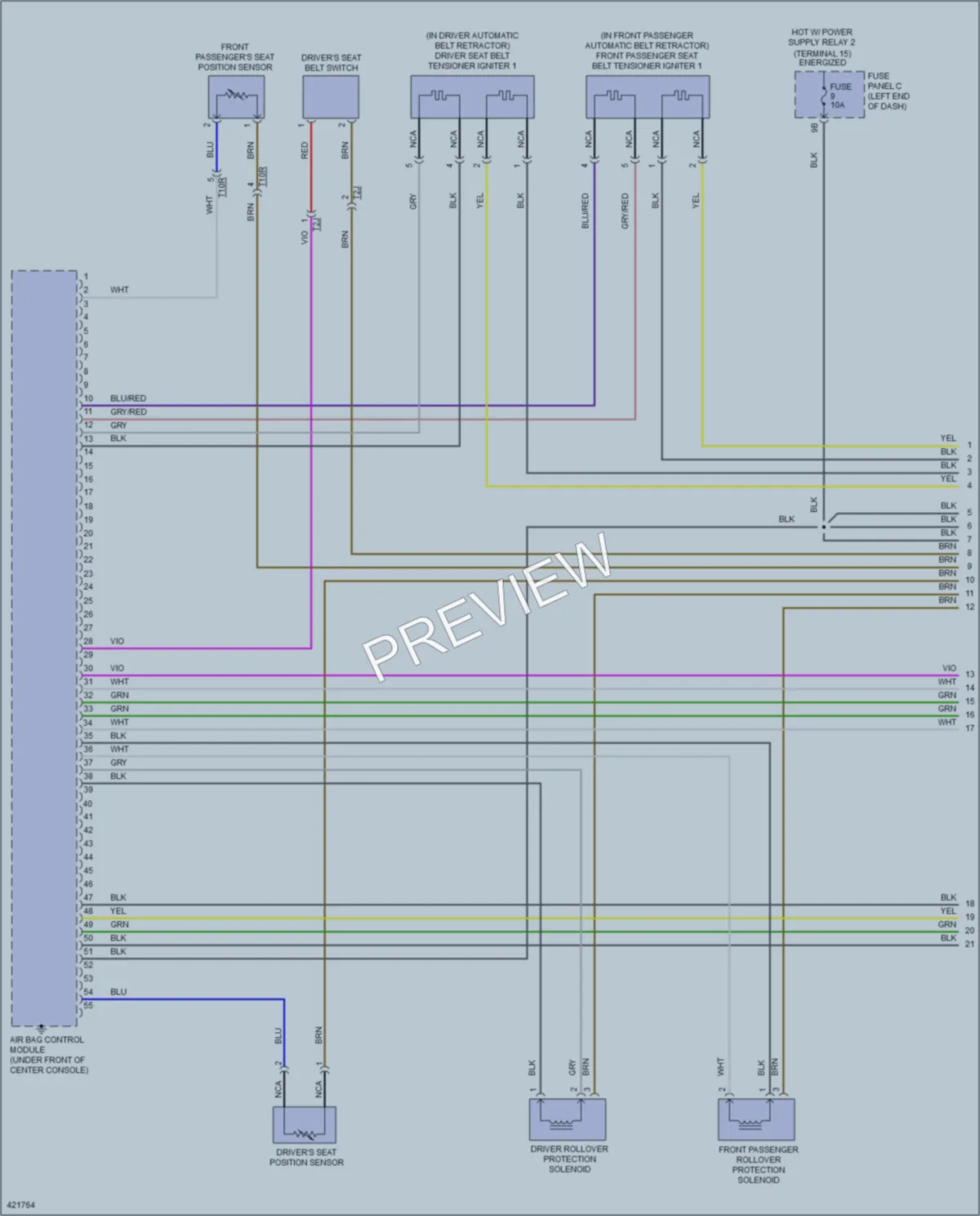 2014 Volkswagen Beetle Supplemental Restraints wiring diagram preview