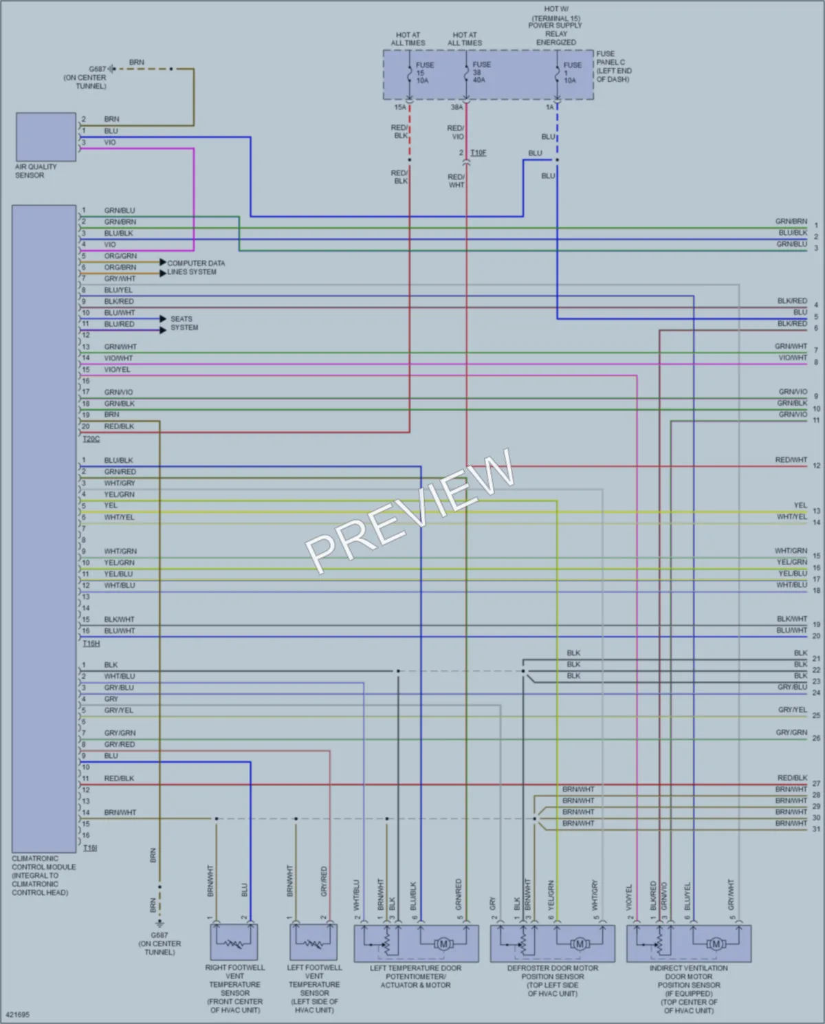 2014 Volkswagen CC Air Conditioning wiring diagram preview