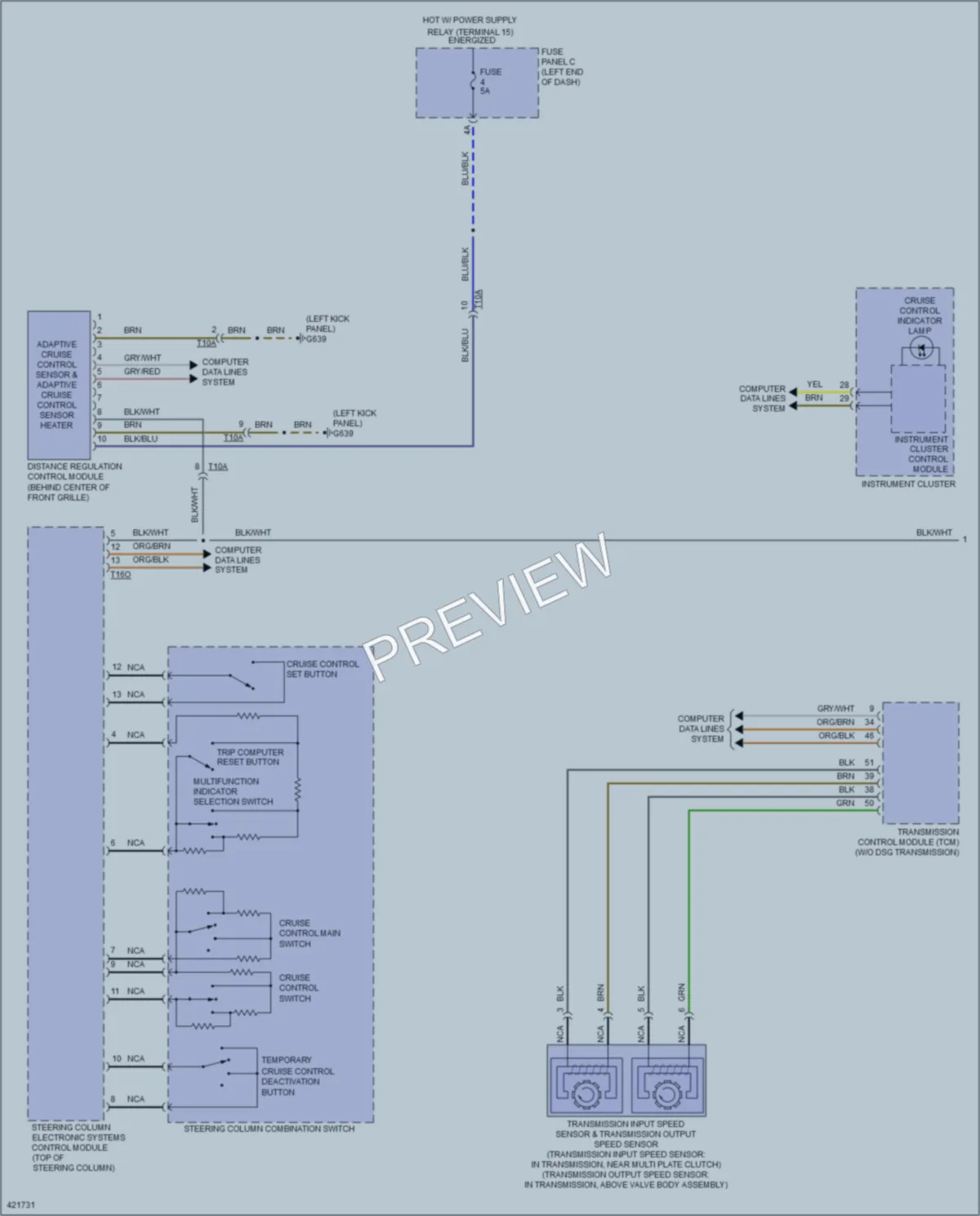 2014 Volkswagen CC Cruise Control wiring diagram preview