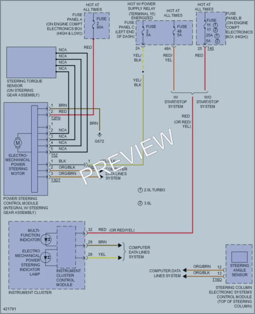 2014 Volkswagen CC Electronic Power Steering wiring diagram preview
