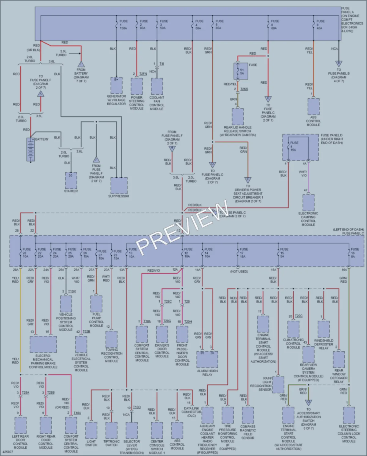 2014 Volkswagen CC Power Distribution wiring diagram preview
